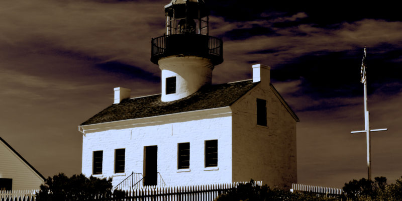 Old Point Loma Lighthouse in San Diego, CA. Rumored to be haunted and known for its San Diego ghost stories